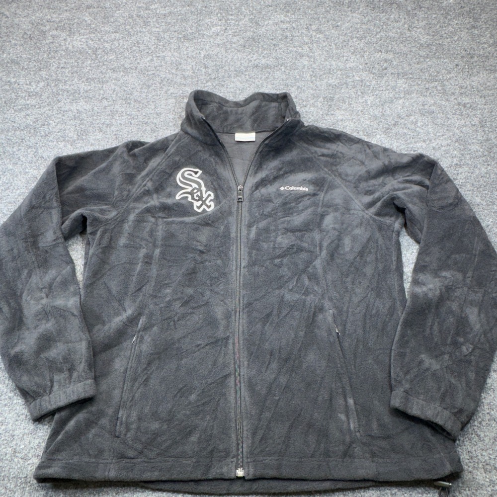 Chicago White Sox Jacket Womens XL Gray Fleece Full Zip MLB Baseball Columbia